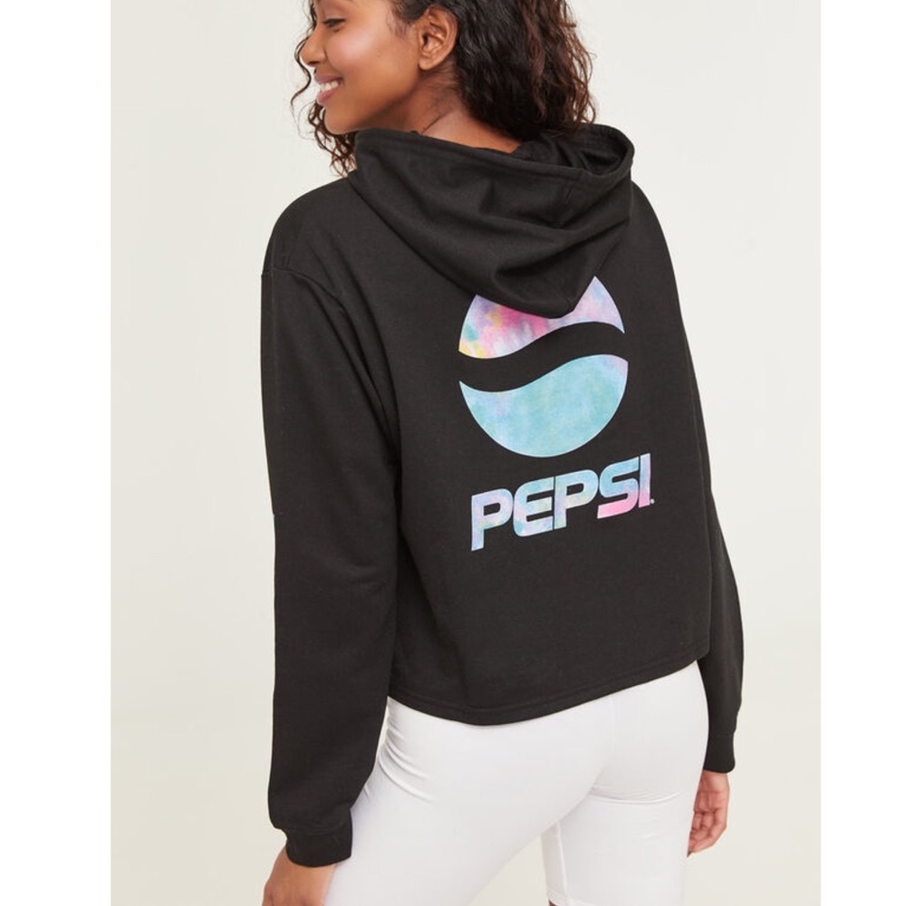 PEPSI- Black hoodie with tie dye logo